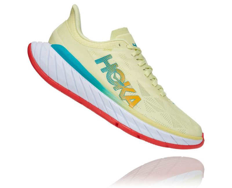 Hoka One One Carbon X 2 - Tenis Corrida Estrada Homem Verdes / Coral | PT-qZzKCLi